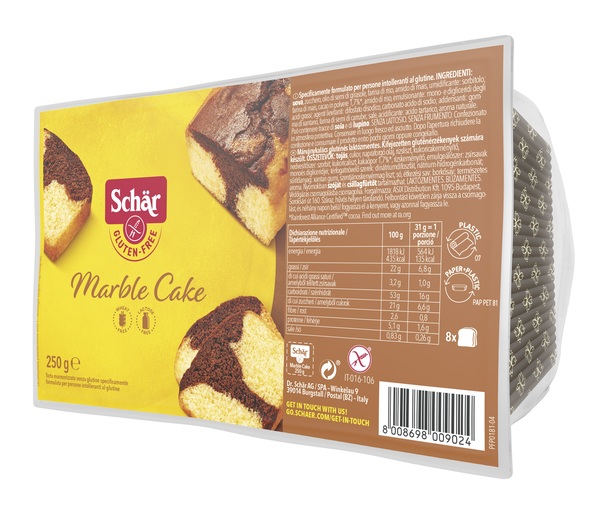 SCHAR MARBLE CAKE SENZA LATTOSIO 250 G - Metafarm