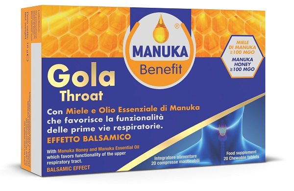 MANUKA BENEFIT GOLA THROAT 20 COMPRESSE MASTICABILI - Metafarm