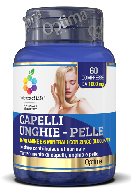 COLOURS OF LIFE CAPELLI UNGHIE PELLE 60 COMPRESSE 1000 MG - Metafarm