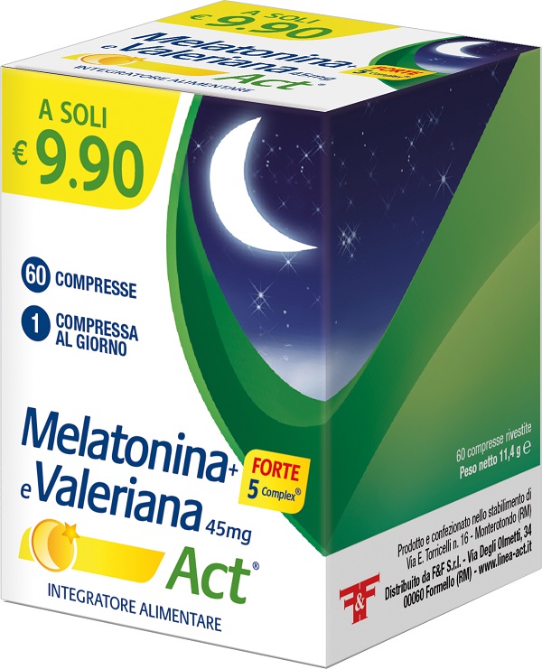MELATONINA+FORTE 5 COMPLEX E VALERIANA ACT 60 COMPRESSE - Metafarm