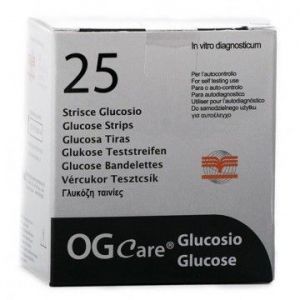 STRISCE MISURAZIONE GLICEMIA OGCARE 25 PEZZI - Metafarm