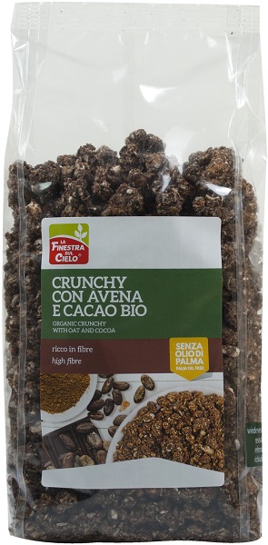 FSC CRUNCHY CON AVENA E CACAO BIO AD ALTO CONTENUTO DI FIBRE CON OLIO DI GIRASOLE SENZA OLIO DI PALMA 375 G - Metafarm