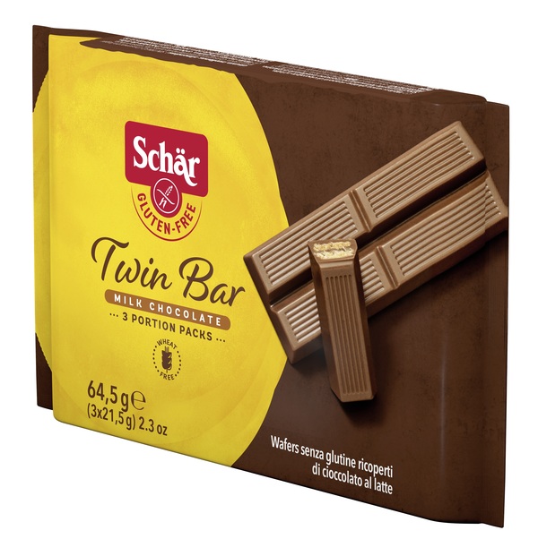 SCHAR TWIN BAR WAFERS RICOPERTI DI CIOCCOLATO AL LATTE 3 PEZZI DA 21,5 G - Metafarm