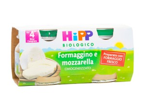 HIPP BIO OMOGENEIZZATO FORMAGGINO MOZZARELLA 2X80 G - Metafarm