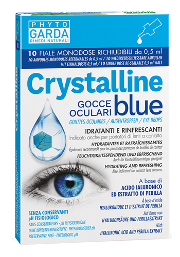CRYSTALLINE BLUE GOCCE OCULARI MONODOSE 10 FIALE 0,5 ML - Metafarm