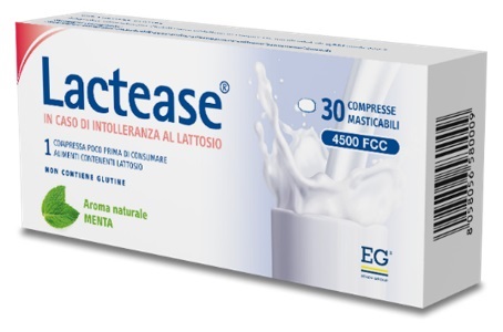 LACTEASE 4500 FCC AROMA MENTA 30 COMPRESSE MASTICABILI - Metafarm
