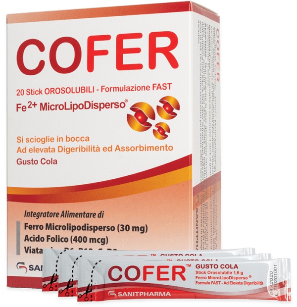 COFER 20 STICK OROSOLUBILI DA 1,6 G GUSTO COLA - Metafarm
