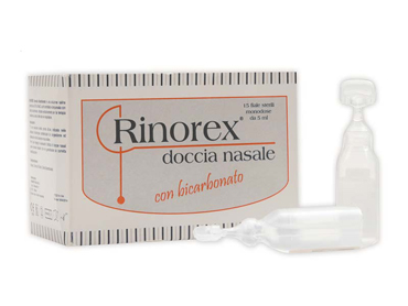 FIALA PER DOCCIA NASALE RINOREX BICARBONATO 15 FIALE 5 ML - Metafarm