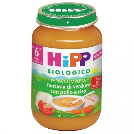 HIPP BIO PAPPA PRONTA FANTAS VERD POLLO RISO 190 G - Metafarm