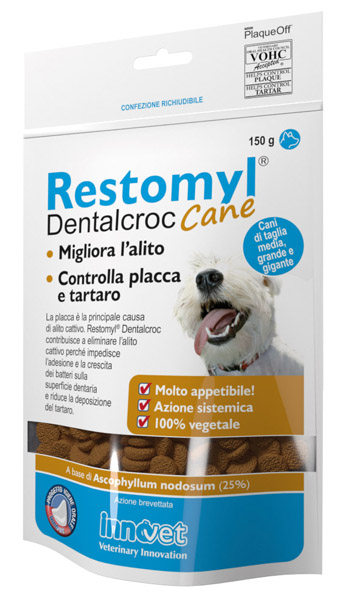 RESTOMYL DENTALCROC CANI TAGLIA MEDIA GRANDE E GIGANTE BUSTA 150 G - Metafarm