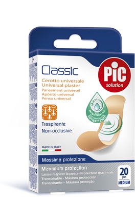CEROTTO PIC CLASSIC 19X72 MM ANTIBATTERICO 20 PEZZI - Metafarm