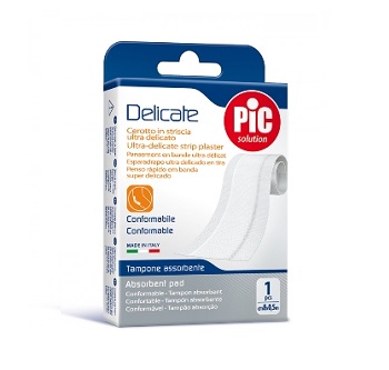CEROTTO PIC DELICATE STRISCIA BIANCA CON TAMPONE ANTIBATTERICO CM 8X0,5 M - Metafarm
