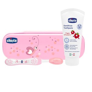 CHICCO SET DENTALE ROSA CON FLUORO - Metafarm