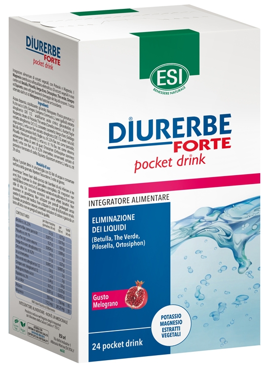 ESI DIURERBE FORTE POCKET DRINK MELOGRANO 24 X 20 ML - Metafarm
