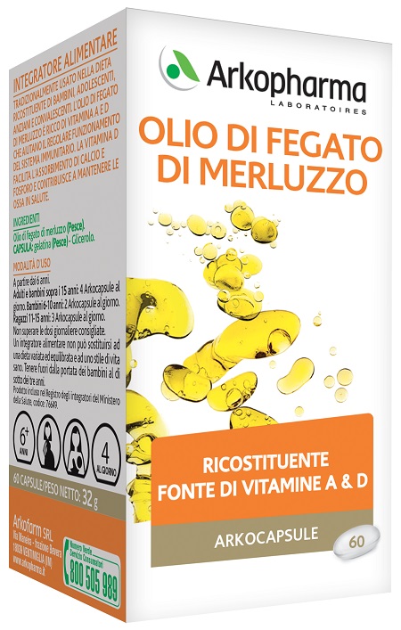 ARKO CAPSULE OLIO FEGATO MERLUZZO 60 CAPSULE - Metafarm