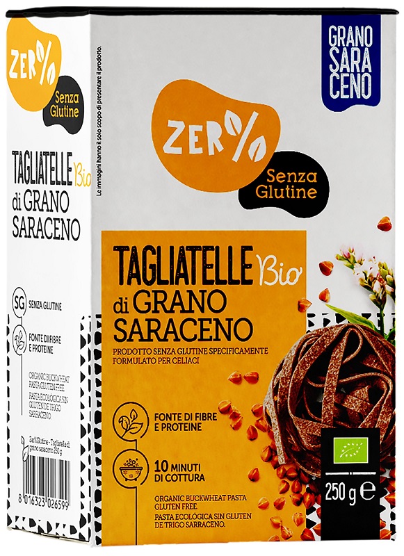 ZERO% GLUTINE TAGLIATELLE A NIDO DI GRANO SARACENO INTEGRALESENZA GLUTINE BIO 250 G - Metafarm