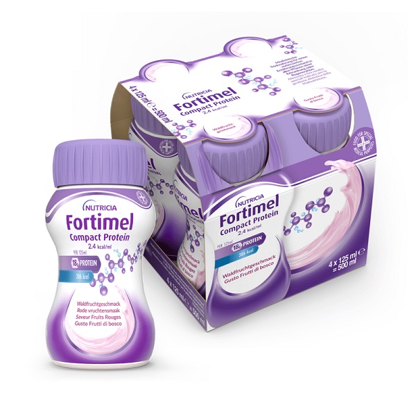 NUTRICIA FORTIMEL COMPACT PROTEIN GUSTO FRUTTI DI BOSCO 4 BOTTIGLIE DA 125 ML - Metafarm
