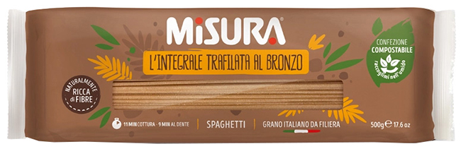MISURA SPAGHETTI INTEGRALI CON GERME DI GRANO 500 G - Metafarm