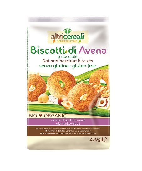 ALTRICEREALI BISCOTTI ALL'AVENA/NOCCIOLE BIO 250 G - Metafarm