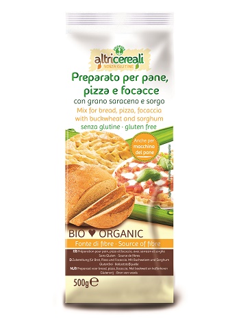 ALTRICEREALI PREPARATO PER PANE PIZZA E FOCACCE CON GRANO SARACENO E SORGO 500 G SENZA UOVA - Metafarm