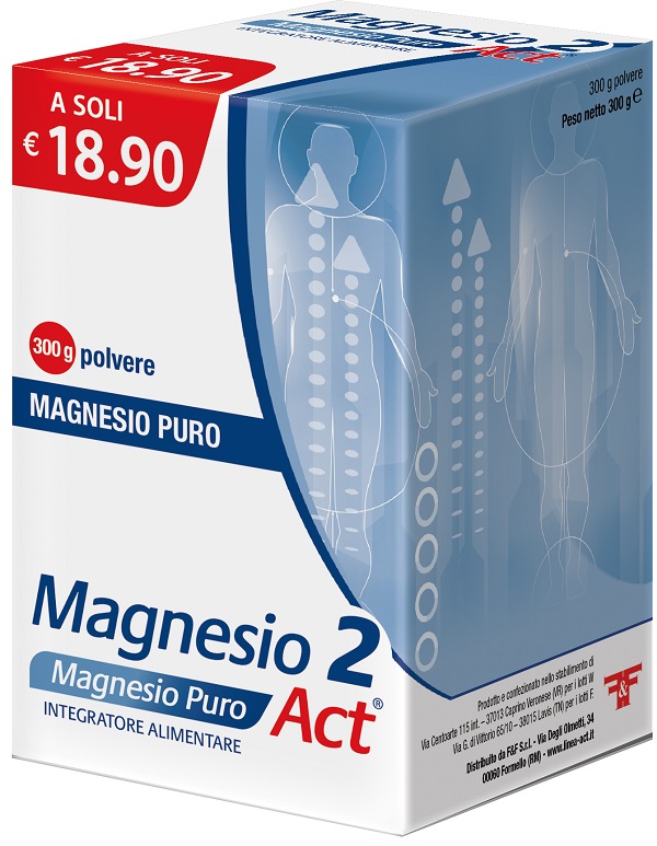 MAGNESIO 2 MAGNESIO PURO ACT POLVERE 300 G - Metafarm