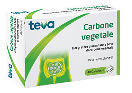 CARBONE VEGETALE TEVA 40 COMPRESSE 16,2 G - Metafarm