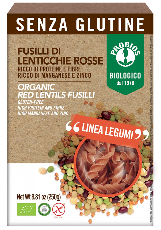 SPECIALITA' 100% LEGUMI FUSILLI LENTICCHIE ROSSE 250 G - Metafarm