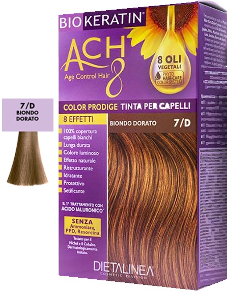 BIOKERATIN ACH8 COLOR PRODIGE 7/D BIONDO DORATO - Metafarm