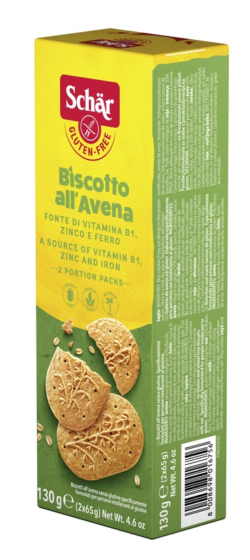 SCHAR BISCOTTI ALL'AVENA 2 BUSTE DA 65 G - Metafarm