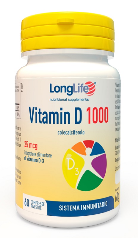 LONGLIFE VITAMIN D 1000UI 60 COMPRESSE RIVESTITE - Metafarm