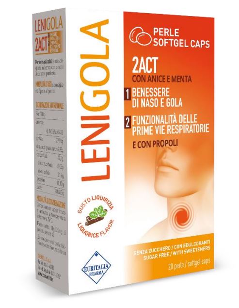 LENIGOLA 20 PERLE SOFTGEL CAPS LIQUIRIZIA - Metafarm