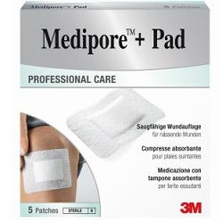 MEDICAZIONE MEDIPORE+PAD 5X7,2CM 5PEZZI - Metafarm