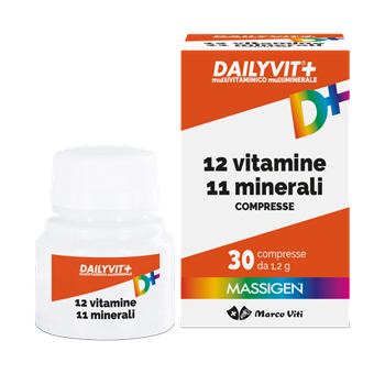 MASSIGEN DAILYVIT 12 VITAMINE 11 MINERALI 30 COMPRESSE RIVESTITE - Metafarm