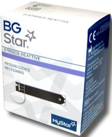 STRISCE REATTIVE MISURAZIONE GLICEMIA BGSTAR MYSTAR 25 PEZZI - Metafarm