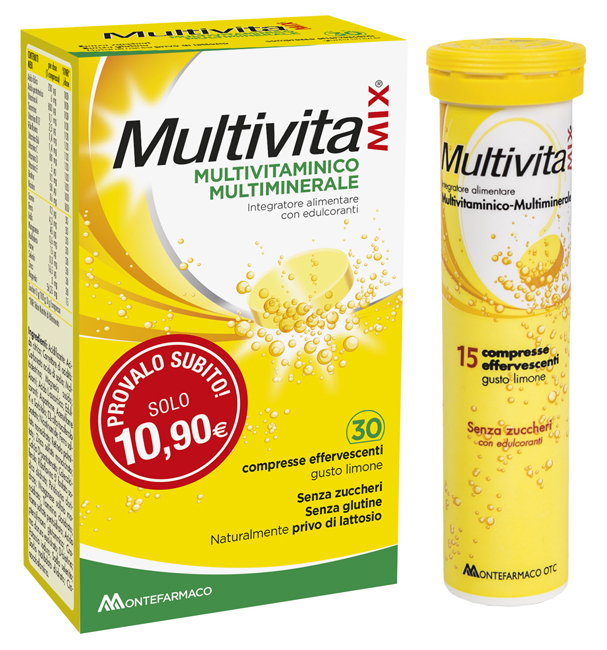 MULTIVITAMIX SENZA ZUCCHERO 30 COMPRESSE EFFERVESCENTI - Metafarm