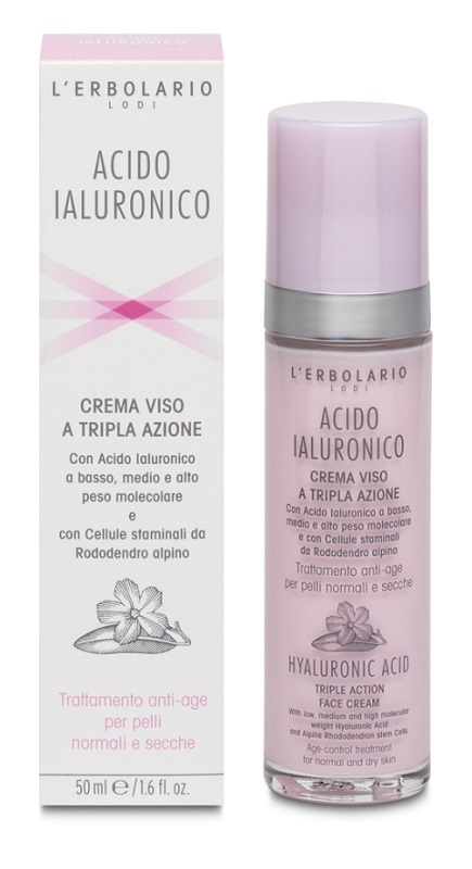 ACIDO IALURONICO CREMA VISO A TRIPLA AZIONE TRATTAMENTO ANTIAGE PELLI NORMALI E SECCHE 50 ML - Metafarm