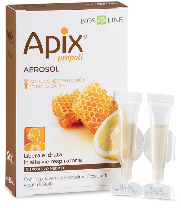 APIX PROPOLI AEROSOL 10 FIALE MONODOSE X 2 ML BIOSLINE - Metafarm