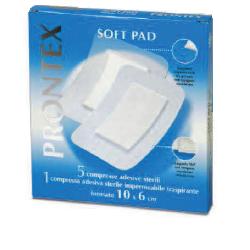 GARZA COMPRESSA PRONTEX SOFT PAD 10X6 CM 6 PEZZI (5 TNT + 1 IMPERMEABILE AQUA PAD) - Metafarm