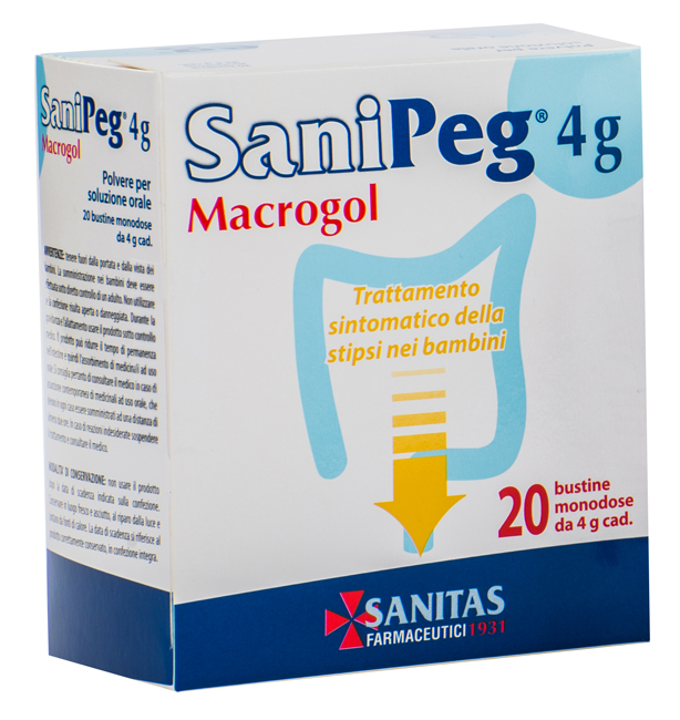 SANIPEG MACROGOL POLVERE PER SOLUZIONE ORALE 20 BUSTINE DA 4 G - Metafarm