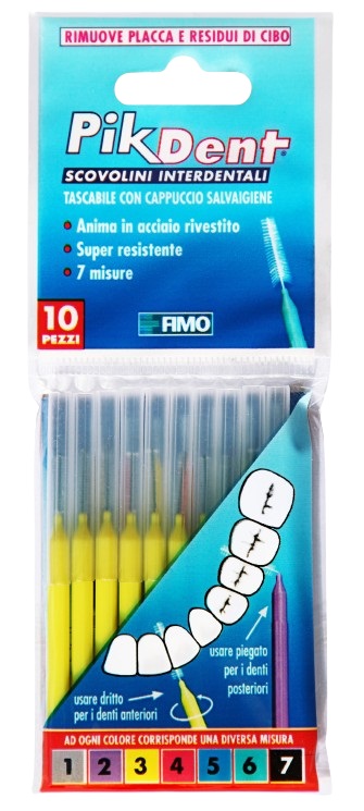 PIKDENT STUZZICOLINO 3 GIALLO 10 PEZZI - Metafarm