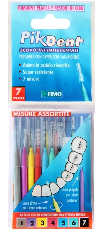 PIKDENT STUZZICOLINO 1 BUSTINA CON 7 MISURE ASSORTITE - Metafarm