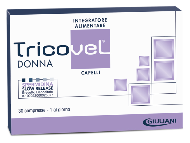 TRICOVEL DONNA INTEGRATORE ALIMENTARE CON NUTRIENTI SPECIFICI PER CAPELLI 30 COMPRESSE - Metafarm