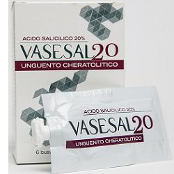 VASESAL 20 6 BUSTINE PLURIDOSE DA 5 ML UNGUENTO CHERATOLITICO - Metafarm
