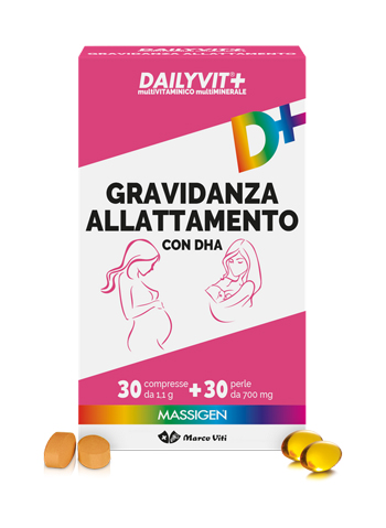 MASSIGEN GRAVIDANZA ALLATTAMENTO CON ACIDO FOLICO MULTIVITAMINICO E MULTIMINERALE 30 COMPRESSE RIVESTITE DA 1,1 G + 30 PERLE DA 700 MG - Metafarm