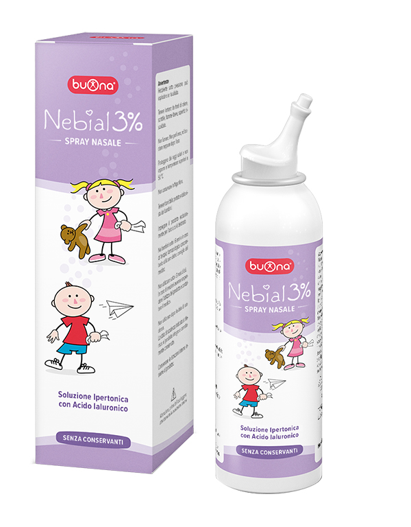 NEBIAL SOLUZIONE SALINA IPERTONICA DI SODIO CLORURO AL 3% CON ACIDO IALURONICO SPRAY NASALE 100 ML - Metafarm