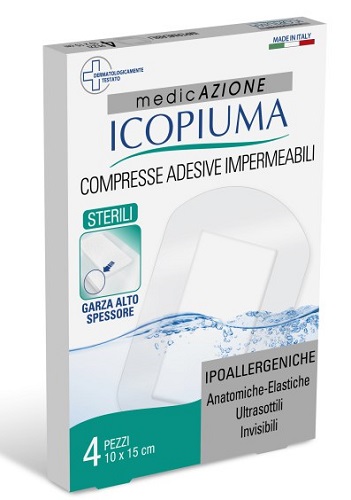 ICOPIUMA GARZA COMPRESSA MEDICATA POSTOPERATORIA 10X15 CM 4 PEZZI - Metafarm