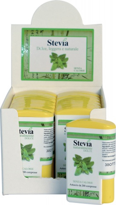STEVIA EDULCORANTE 200 COMPRESSE DISPLAY CONTENENTE 14 DISPENSER - Metafarm