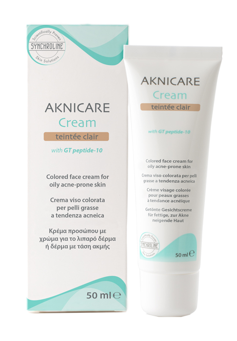 CREMA TRATTANTE COLORATA PER PELLE ACNEICA AKNICARE CREAM TEINTEE CLAIR TUBETTO 50 ML - Metafarm