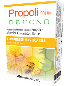 PROPOLI MIX DEFEND 30 COMPRESSE MASTICABILI GUSTO ARANCIA - Metafarm