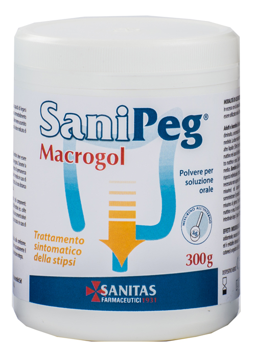 SANIPEG MACROGOL POLVERE PER SOLUZIONE ORALE BARATTOLO 300 G - Metafarm